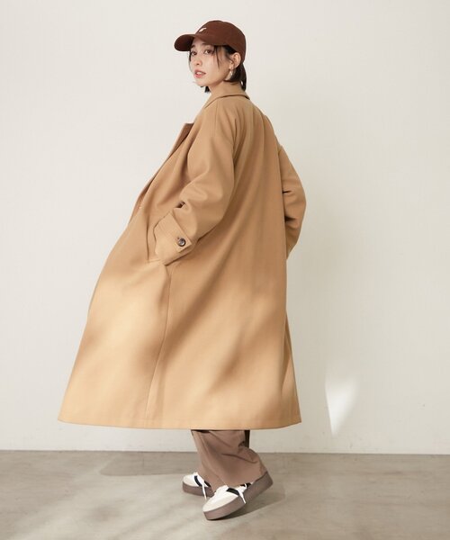 Remind me and forever（リマインドミーアンドフォーエバー）の「ウールライクダブルチェスターコート（チェスターコート・レディース・ブラック/アイボリー/チャコールグレー/ブラウン/キャメル・FREE）」の8枚目の写真