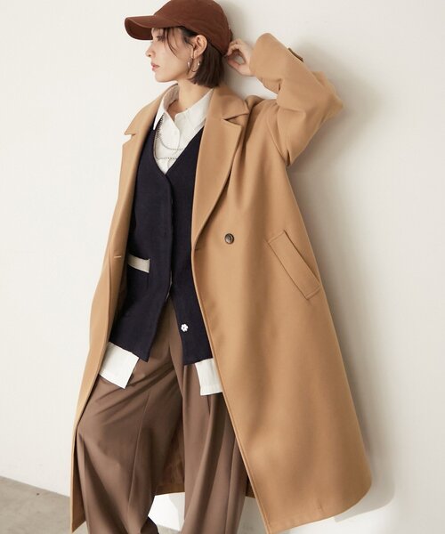 Remind me and forever（リマインドミーアンドフォーエバー）の「ウールライクダブルチェスターコート（チェスターコート・レディース・ブラック/アイボリー/チャコールグレー/ブラウン/キャメル・FREE）」の10枚目の写真