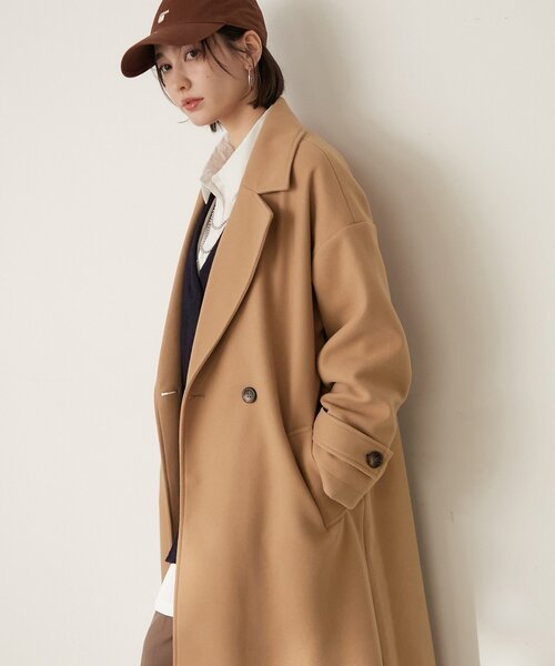 Remind me and forever（リマインドミーアンドフォーエバー）の「ウールライクダブルチェスターコート（チェスターコート・レディース・ブラック/アイボリー/チャコールグレー/ブラウン/キャメル・FREE）」の11枚目の写真