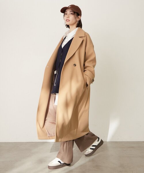 Remind me and forever（リマインドミーアンドフォーエバー）の「ウールライクダブルチェスターコート（チェスターコート・レディース・ブラック/アイボリー/チャコールグレー/ブラウン/キャメル・FREE）」の13枚目の写真