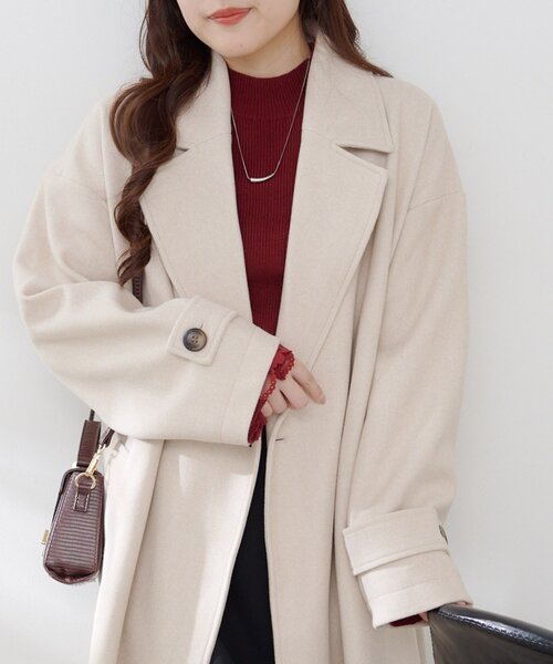 Remind me and forever（リマインドミーアンドフォーエバー）の「ウールライクダブルチェスターコート（チェスターコート・レディース・ブラック/アイボリー/チャコールグレー/ブラウン/キャメル・FREE）」の16枚目の写真