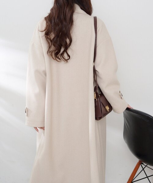 Remind me and forever（リマインドミーアンドフォーエバー）の「ウールライクダブルチェスターコート（チェスターコート・レディース・ブラック/アイボリー/チャコールグレー/ブラウン/キャメル・FREE）」の18枚目の写真