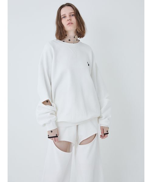 SORIN（ソリン　）の「Slit Design Oversized Sweat Top/スリットデザインオーバーサイズスウェットトップ（スウェット・レディース・ブラック/ホワイト・38）」の3枚目の写真