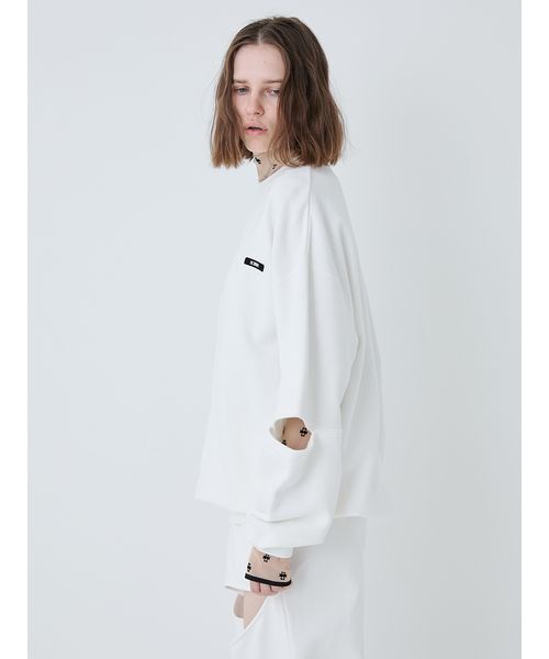 SORIN（ソリン　）の「Slit Design Oversized Sweat Top/スリットデザインオーバーサイズスウェットトップ（スウェット・レディース・ブラック/ホワイト・38）」の5枚目の写真