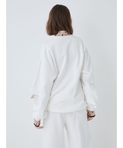 SORIN（ソリン　）の「Slit Design Oversized Sweat Top/スリットデザインオーバーサイズスウェットトップ（スウェット・レディース・ブラック/ホワイト・38）」の6枚目の写真