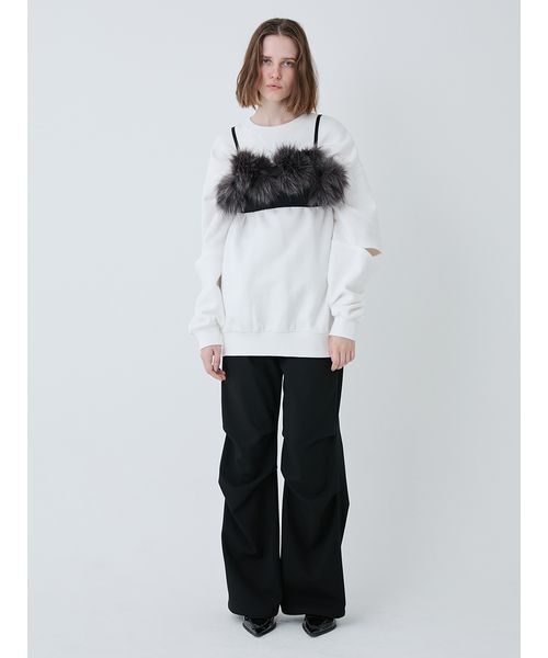 SORIN（ソリン　）の「Slit Design Oversized Sweat Top/スリットデザインオーバーサイズスウェットトップ（スウェット・レディース・ブラック/ホワイト・38）」の9枚目の写真