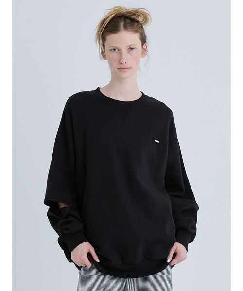 SORIN（ソリン　）の「Slit Design Oversized Sweat Top/スリットデザインオーバーサイズスウェットトップ（スウェット・レディース・ブラック/ホワイト・38）」の19枚目の写真