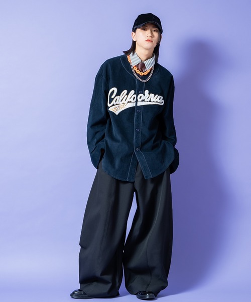 a.p.o.v.(エーピーオービー)の「a.p.o.v. サガラワッペン刺繍コーデュロイオーバーサイズベースボールシャツジャケット(シャツ/ブラウス・メンズ・ネイビー/アイボリー/カーキ・ONESIZE)」の9枚目の写真