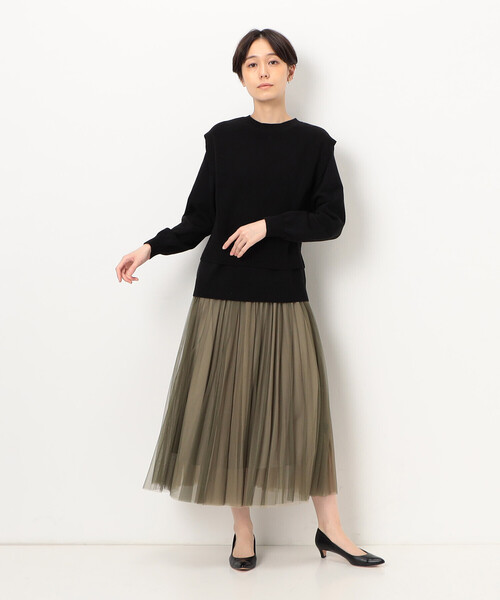 COMME CA(コムサ)の「〔 TALLサイズ 〕 【リバーシブル】ソフトチュール スカート(スカート・レディース・ピンク/ダークブラウン/ブラック×ホワイト/ライラック/サックスブルー/カーキ系1/ブルー系その他/カーキ系2・13号/15号)」の9枚目の写真