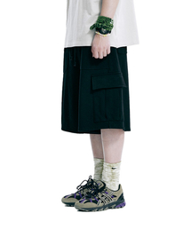 OURPOCKETS（アワーポケッツ）の「Our Pockets Cargo Pocket Sweat Half Pants (Z Black)（その他パンツ）」