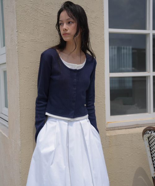DEHEVE（デヘヴェ）の「Lace Layered Cardigan [Navy]（カーディガン/ボレロ・レディース・ネイビー・SMALL/MEDIUM）」の8枚目の写真