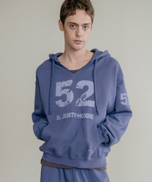 SSIN AND LEE（シンアンドリー）の「ラスティ コットンスウェットフードパーカー ブルー（パーカー）」