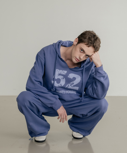 SSIN AND LEE（シンアンドリー）の「ラスティ コットンスウェットフードパーカー ブルー（パーカー・メンズ・その他・MEDIUM/LARGE）」の9枚目の写真