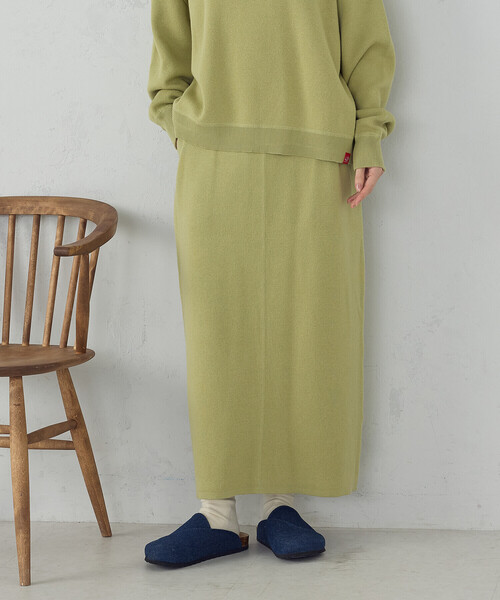 ONIGIRI（オニギリ）の「ニットナロースカート / セットアップ対応（スカート・レディース・グリーン系その他/アイボリー/グレー・FREE）」の3枚目の写真