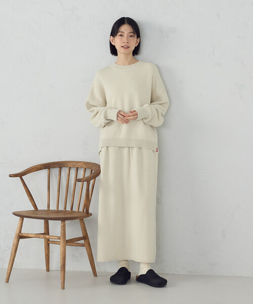 ONIGIRI（オニギリ）の「ニットナロースカート / セットアップ対応（スカート・レディース・グリーン系その他/アイボリー/グレー・FREE）」の4枚目の写真