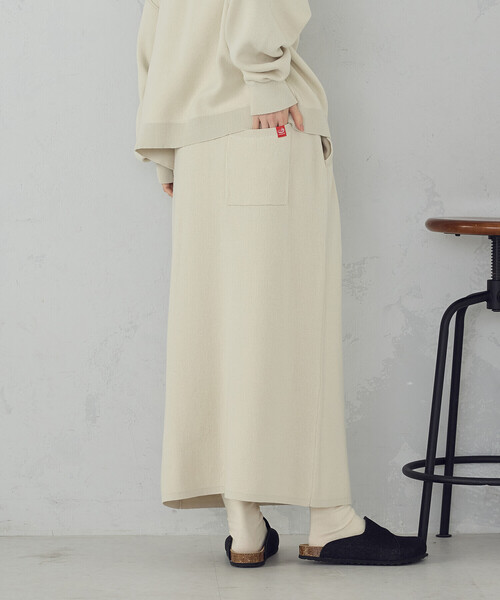 ONIGIRI（オニギリ）の「ニットナロースカート / セットアップ対応（スカート・レディース・グリーン系その他/アイボリー/グレー・FREE）」の7枚目の写真