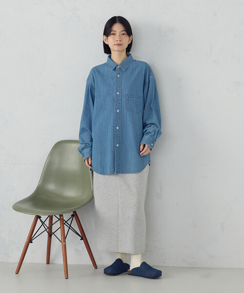 ONIGIRI（オニギリ）の「ニットナロースカート / セットアップ対応（スカート・レディース・グリーン系その他/アイボリー/グレー・FREE）」の8枚目の写真