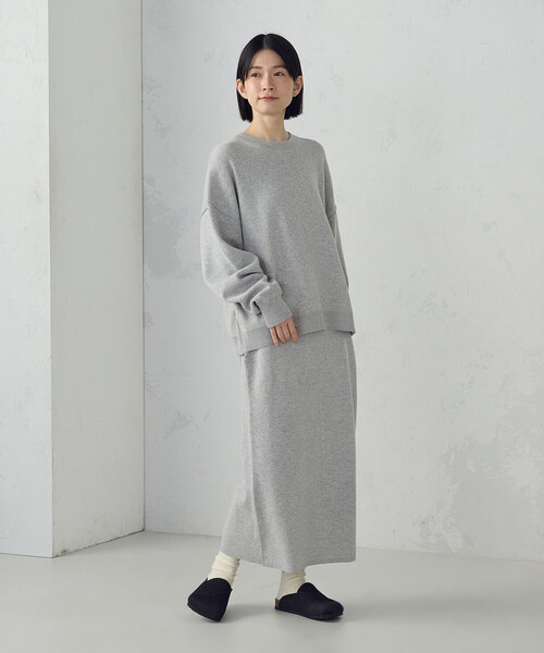 ONIGIRI（オニギリ）の「ニットナロースカート / セットアップ対応（スカート・レディース・グリーン系その他/アイボリー/グレー・FREE）」の9枚目の写真