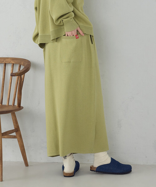 ONIGIRI（オニギリ）の「ニットナロースカート / セットアップ対応（スカート・レディース・グリーン系その他/アイボリー/グレー・FREE）」の12枚目の写真