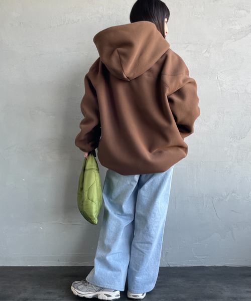 AMERICANA（アメリカーナ）の「【WEB限定】[Americana/アメリカーナ] ワンポイント刺繍ロゴ フリースフードジャケット（その他アウター・レディース・グレイッシュベージュ/ブラウン・ONE SIZE）」の14枚目の写真