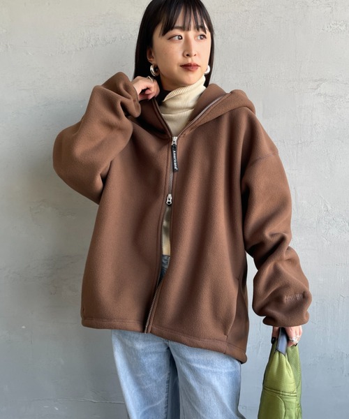 AMERICANA（アメリカーナ）の「【WEB限定】[Americana/アメリカーナ] ワンポイント刺繍ロゴ フリースフードジャケット（その他アウター・レディース・グレイッシュベージュ/ブラウン・ONE SIZE）」の16枚目の写真