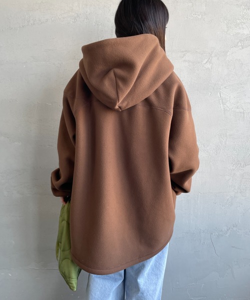 AMERICANA（アメリカーナ）の「【WEB限定】[Americana/アメリカーナ] ワンポイント刺繍ロゴ フリースフードジャケット（その他アウター・レディース・グレイッシュベージュ/ブラウン・ONE SIZE）」の18枚目の写真