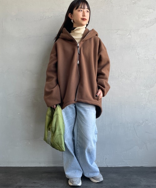 AMERICANA（アメリカーナ）の「【WEB限定】[Americana/アメリカーナ] ワンポイント刺繍ロゴ フリースフードジャケット（その他アウター・レディース・グレイッシュベージュ/ブラウン・ONE SIZE）」の19枚目の写真