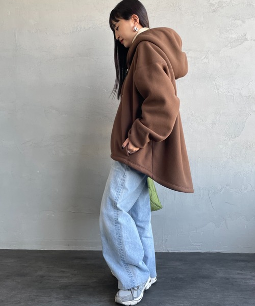 AMERICANA（アメリカーナ）の「【WEB限定】[Americana/アメリカーナ] ワンポイント刺繍ロゴ フリースフードジャケット（その他アウター・レディース・グレイッシュベージュ/ブラウン・ONE SIZE）」の20枚目の写真