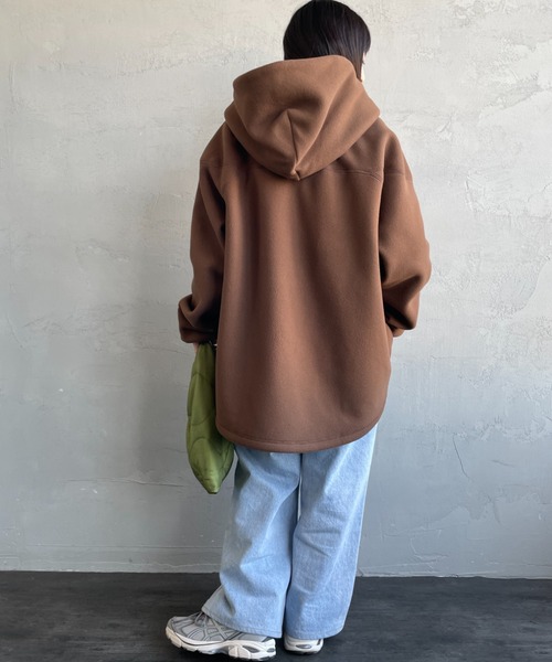 AMERICANA（アメリカーナ）の「【WEB限定】[Americana/アメリカーナ] ワンポイント刺繍ロゴ フリースフードジャケット（その他アウター・レディース・グレイッシュベージュ/ブラウン・ONE SIZE）」の21枚目の写真