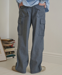 ESN（イーエスエヌ）の「コムストライプカーゴパンツ_ブルー（デニムパンツ）」
