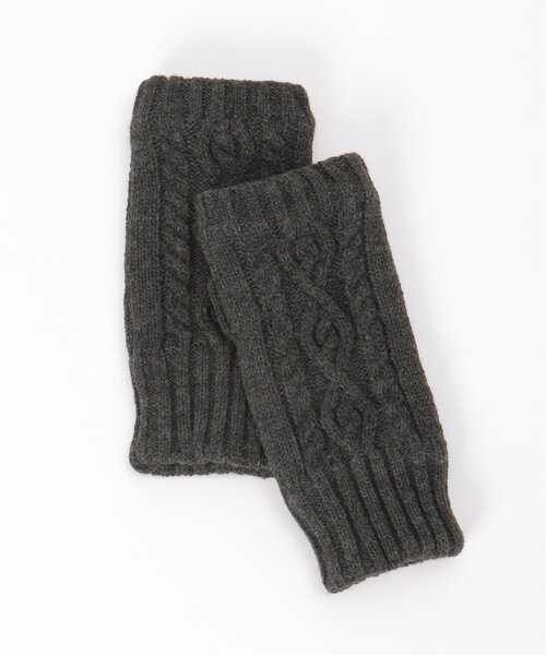 LBC（エルビーシー）の「ニット指なしグローブ（手袋・レディース・ブラック/オフホワイト/グレー・FREE）」の2枚目の写真