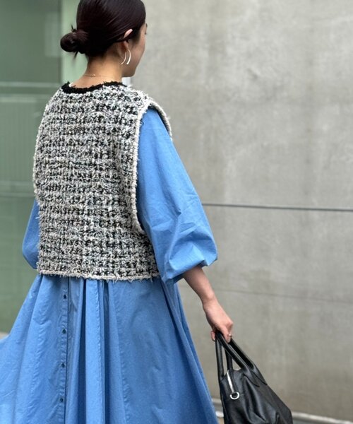 BEARDSLEY（ビアズリー）の「ツイードニットベスト（ベスト・レディース・ブラック・FREE）」の3枚目の写真