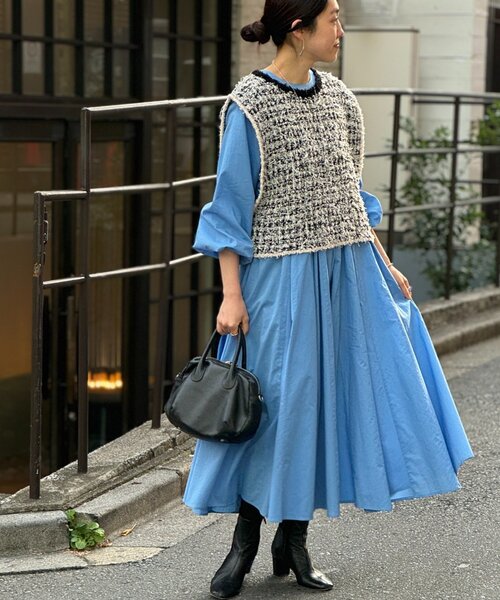 BEARDSLEY（ビアズリー）の「ツイードニットベスト（ベスト・レディース・ブラック・FREE）」の4枚目の写真