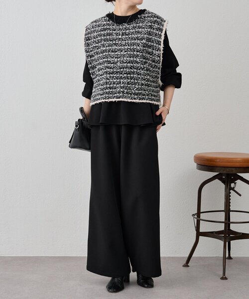 BEARDSLEY（ビアズリー）の「ツイードニットベスト（ベスト・レディース・ブラック・FREE）」の15枚目の写真