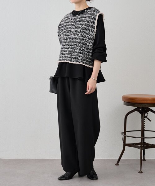 BEARDSLEY（ビアズリー）の「ツイードニットベスト（ベスト・レディース・ブラック・FREE）」の16枚目の写真