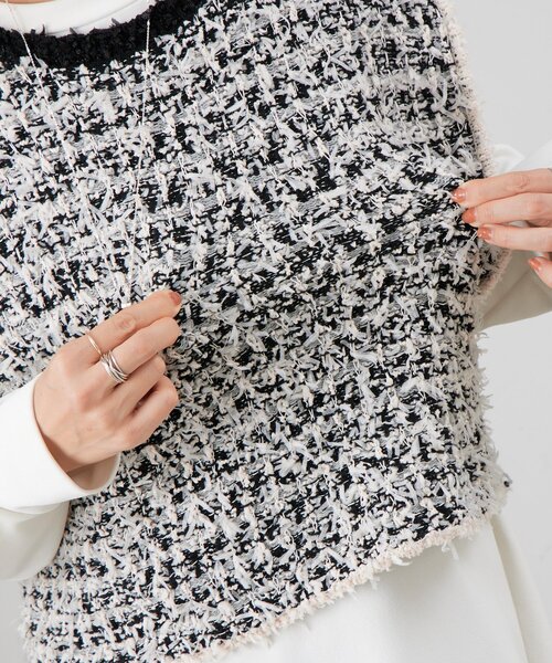 BEARDSLEY（ビアズリー）の「ツイードニットベスト（ベスト・レディース・ブラック・FREE）」の20枚目の写真