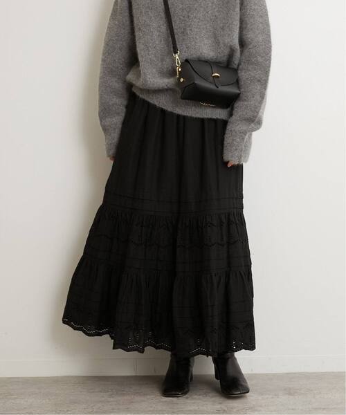 JOURNAL STANDARD relume(ジャーナルスタンダード レリューム)の「《WEB限定追加》コットンボイルタック刺繍ロングスカート(スカート・レディース・ブラック・FREE)」の8枚目の写真