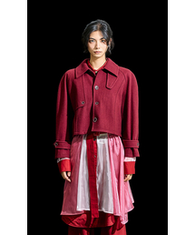 RECULER（ルキュレ）の「Reglan trench cropped wool coat  Burgundy（トレンチコート）」