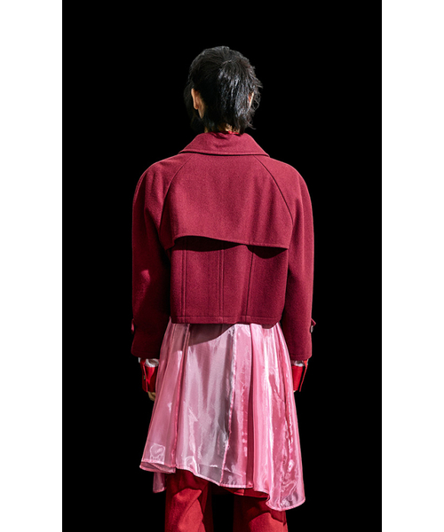 RECULER(ルキュレ)の「Reglan trench cropped wool coat Burgundy(トレンチコート・メンズ・その他・MEDIUM/LARGE)」の2枚目の写真