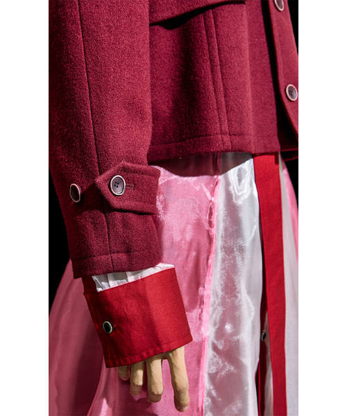 RECULER(ルキュレ)の「Reglan trench cropped wool coat Burgundy(トレンチコート・メンズ・その他・MEDIUM/LARGE)」の4枚目の写真