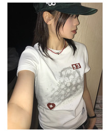 ホスピタル セミクロップ 半袖Tシャツ [ホワイト]