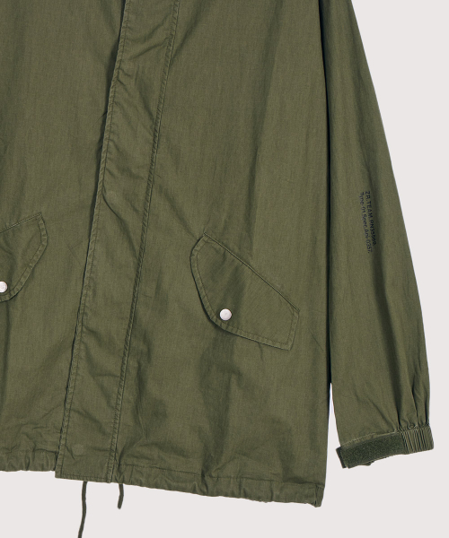 Garment-washed cotton field jacket_khaki