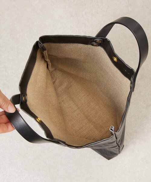 BEARDSLEY（ビアズリー）の「《STEVE MONO》リネントートバッグ（トートバッグ・レディース・ブラック・FREE）」の3枚目の写真