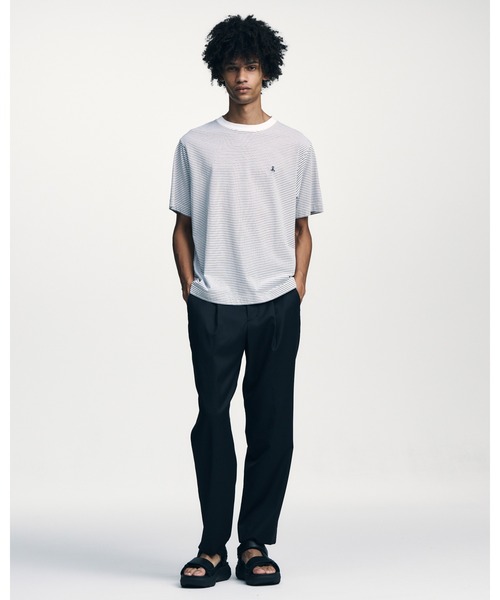 SOPHNET.（ソフネット）の「SCORPION BORDER WIDE TEE（Tシャツ/カットソー・メンズ・ホワイト/ネイビー・4/3/2/1/5）」の4枚目の写真
