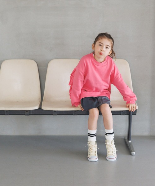 BAYFLOW（ベイフロー）の「[オケージョン使いにも◎]プリーツレヤードワークフレアスカパン(KIDS)（スカート・キッズ・ブラック×グレー/カーキ系/ネイビー系・110cm/120cm/130cm/140cm/150cm）」の18枚目の写真