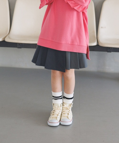 BAYFLOW（ベイフロー）の「[オケージョン使いにも◎]プリーツレヤードワークフレアスカパン(KIDS)（スカート・キッズ・ブラック×グレー/カーキ系/ネイビー系・110cm/120cm/130cm/140cm/150cm）」の19枚目の写真