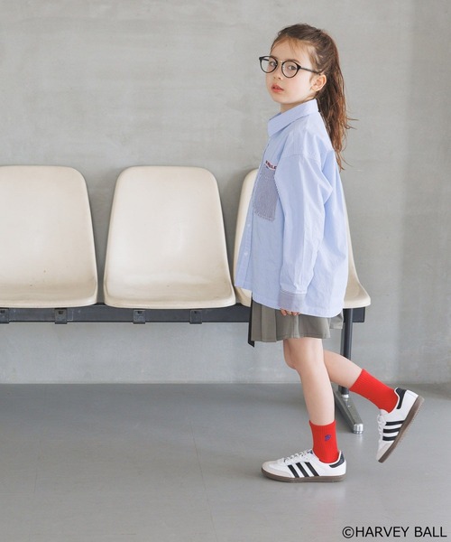 BAYFLOW（ベイフロー）の「[オケージョン使いにも◎]プリーツレヤードワークフレアスカパン(KIDS)（スカート・キッズ・ブラック×グレー/カーキ系/ネイビー系・110cm/120cm/130cm/140cm/150cm）」の22枚目の写真