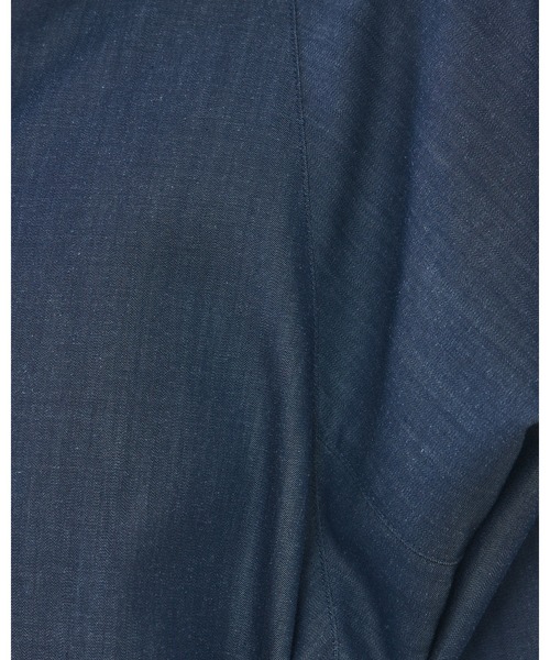 qualite（カリテ）の「【セットアップ対応】テンセルハイツイストシャツ/春服/春カラー/レイヤード/デニム風（シャツ/ブラウス・レディース・セージグリーン/ブルー/アイボリー・フリー）」の15枚目の写真