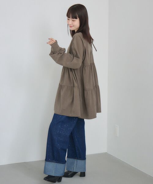 RETRO GIRL（レトロガール）の「ティアードチュニックOP（チュニック・レディース・ナチュラル/ライトグレー・FREE）」の9枚目の写真