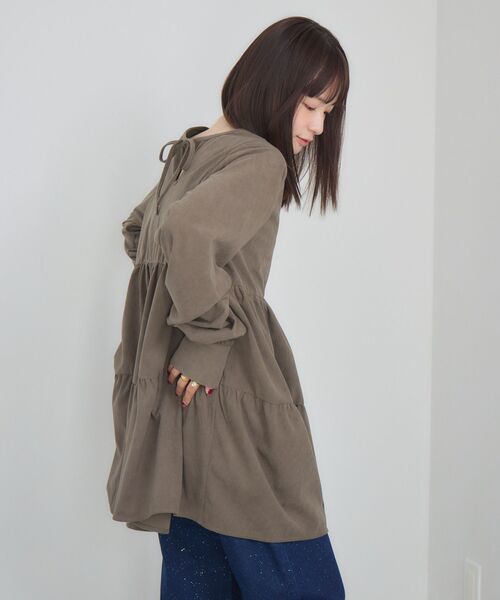 RETRO GIRL（レトロガール）の「ティアードチュニックOP（チュニック・レディース・ナチュラル/ライトグレー・FREE）」の12枚目の写真